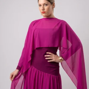 Vestido Midi Gala Buganvilla con Capa